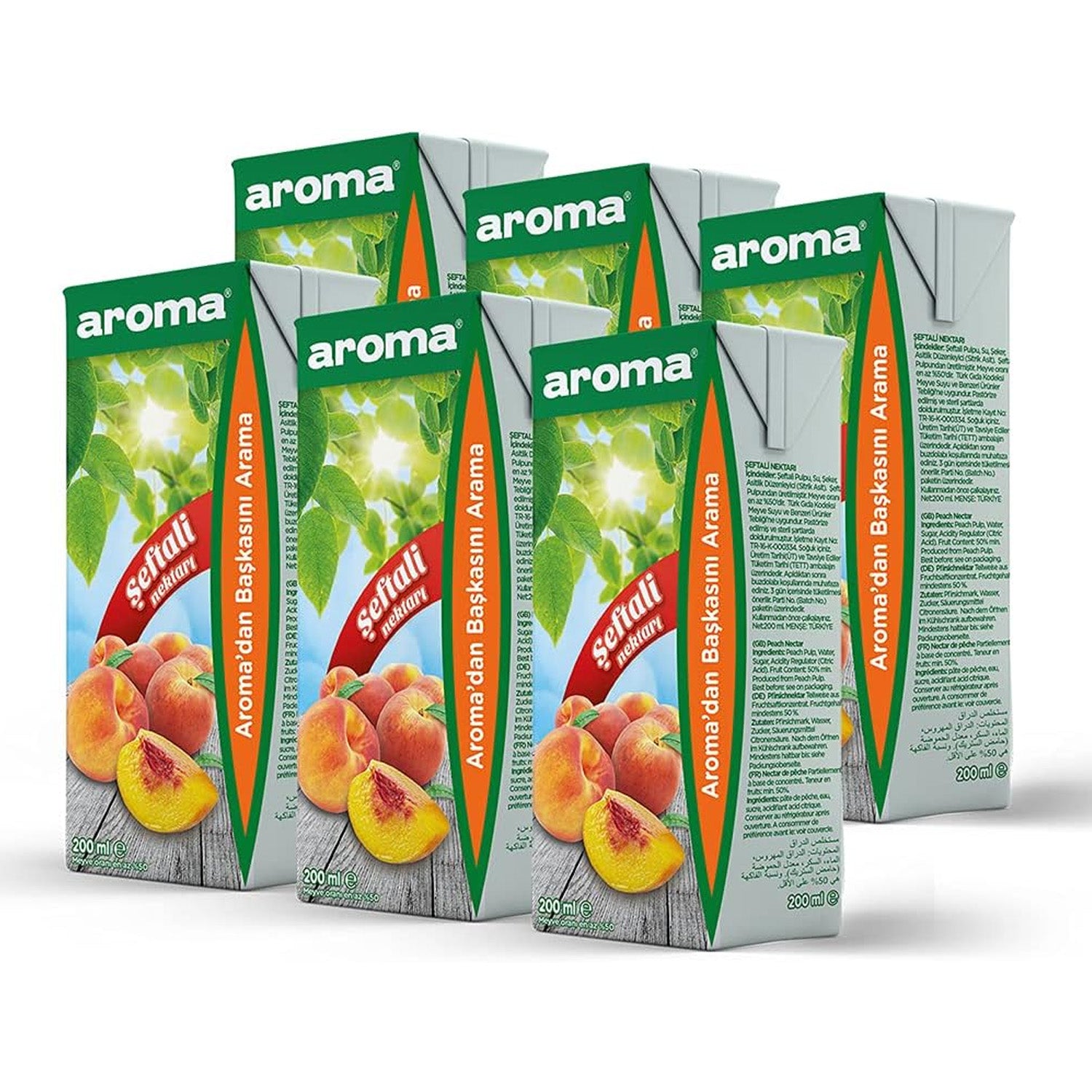 Aroma Şeftali Suyu 6*200Ml